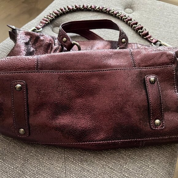 COACH Madison Metallic Purple Shimmering Satchel / Shoulder Bag - Picture 3 of 9